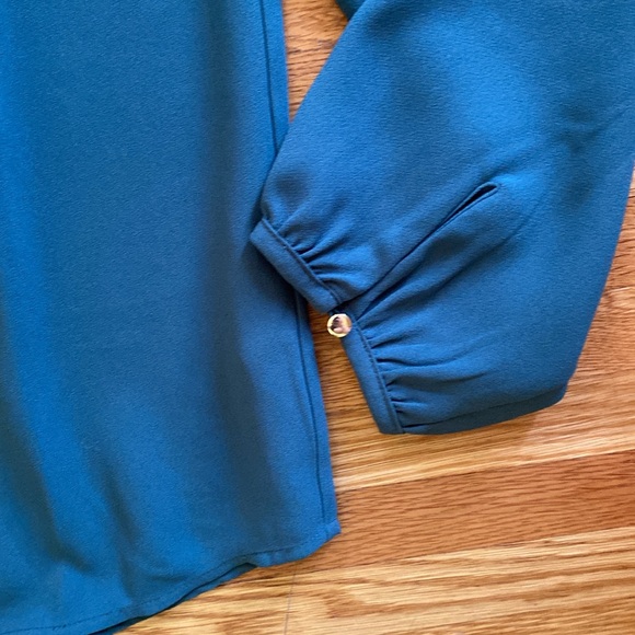 J.Crew ruffleneck top in 365 crepe - green - Picture 4 of 8